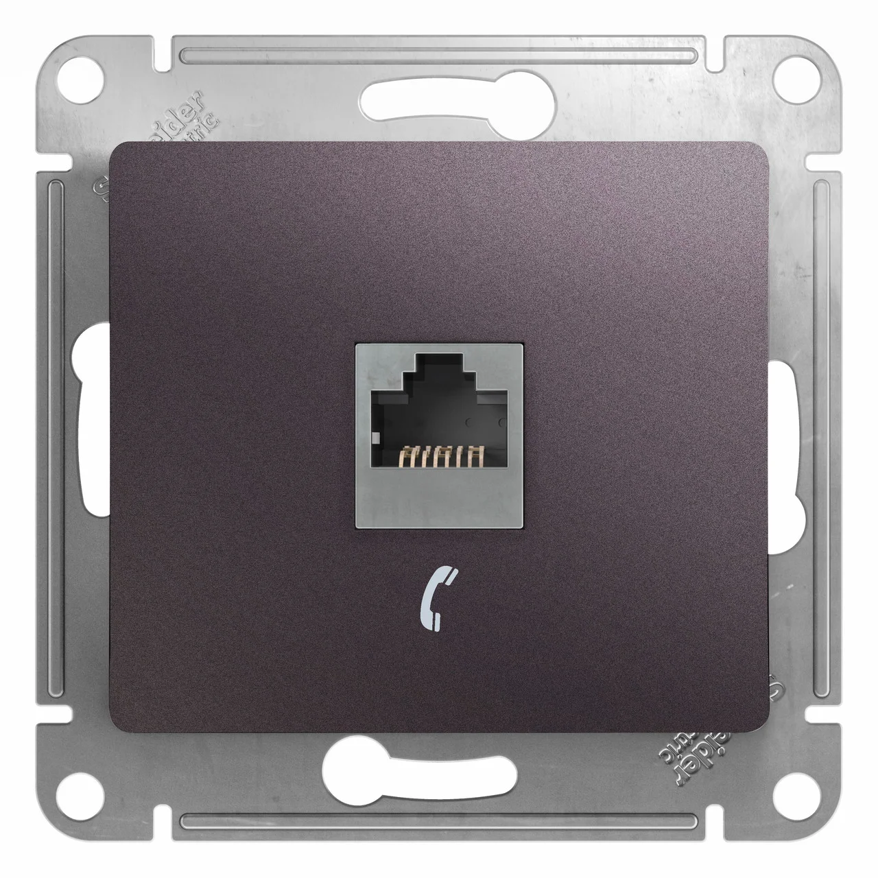 Розетка телефонная RJ11, ГРАФИТ Schneider Electric GLOSSA