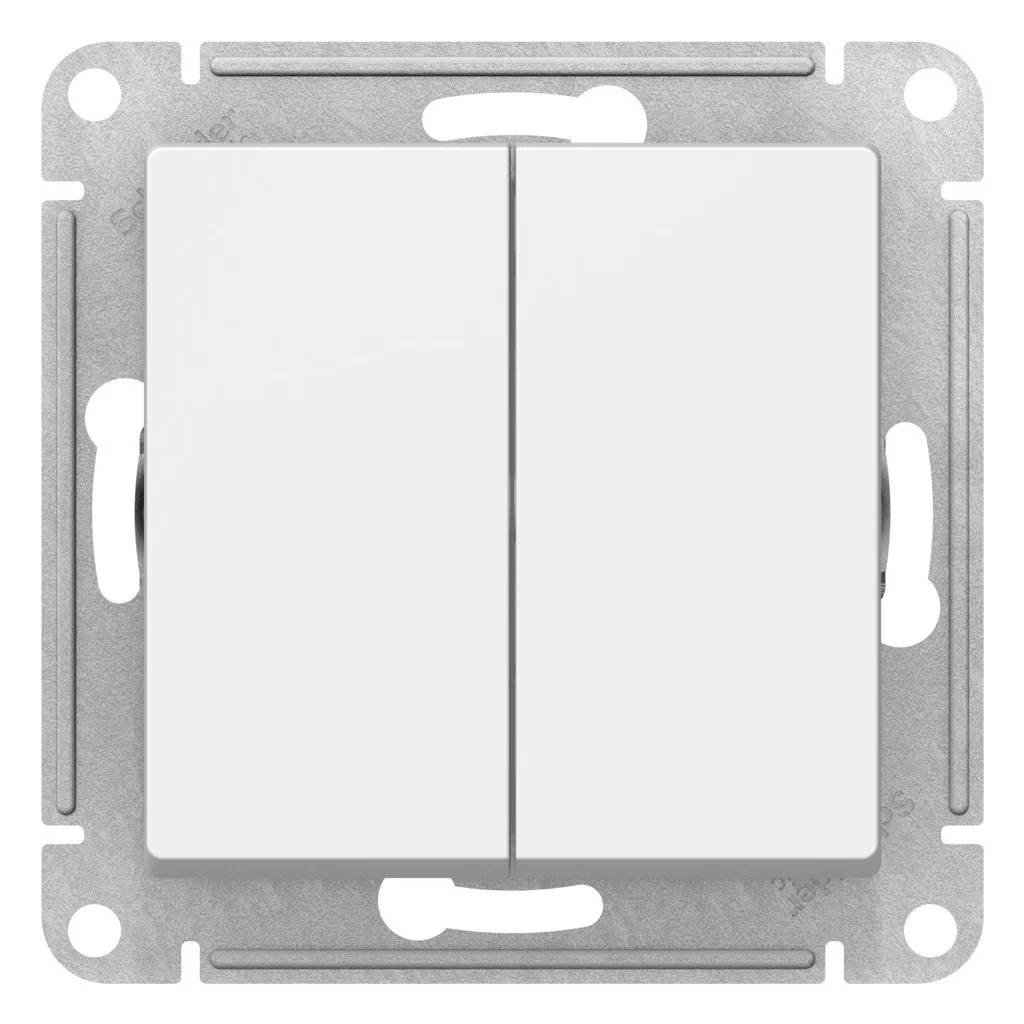 Systeme Electric Atlas Design Лотос Выключатель 2-клавишный с самовозвратом, сх.5, 10АХ, механизм