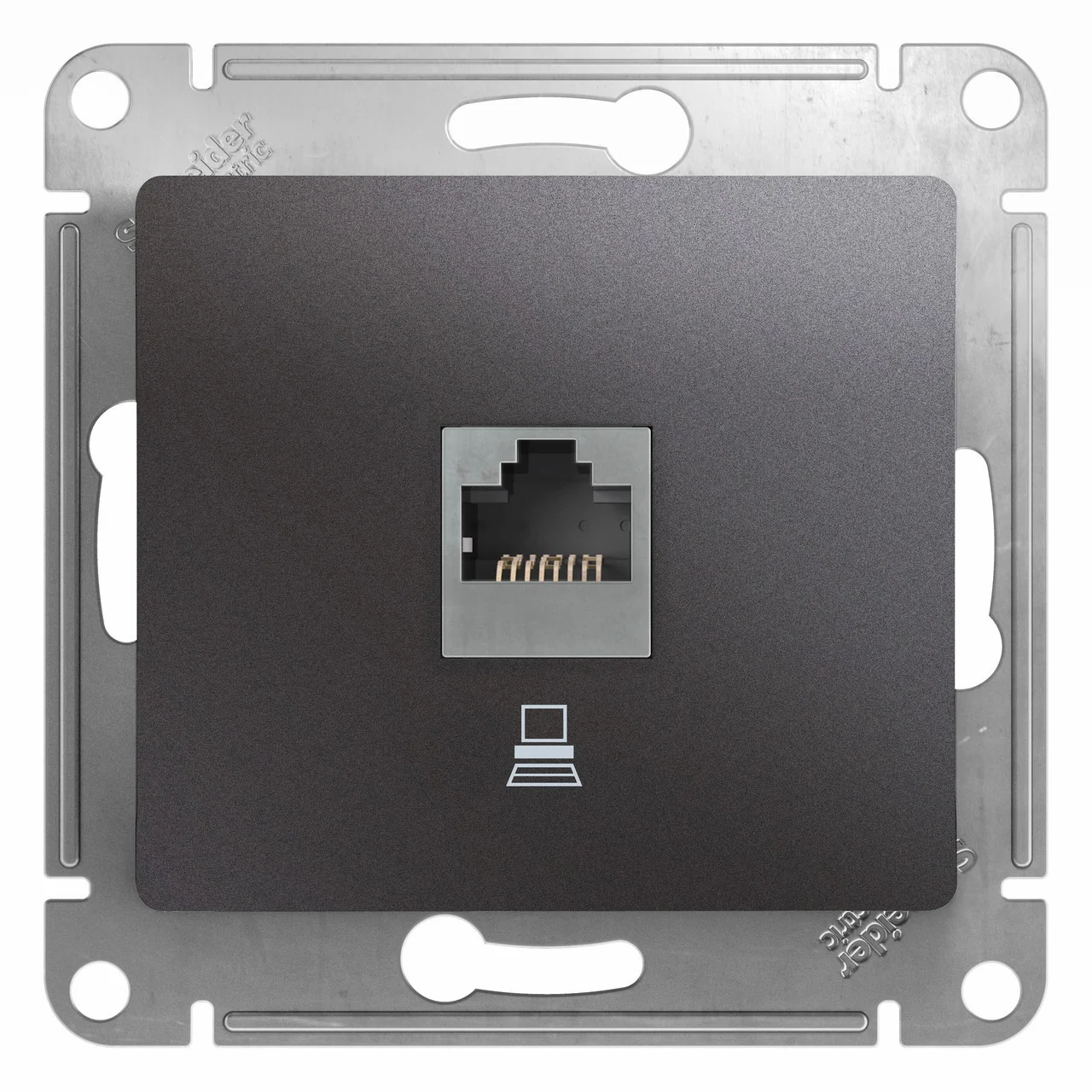 Розетка компьютерная RJ45 кат.5E, АНТРАЦИТ Schneider Electric GLOSSA