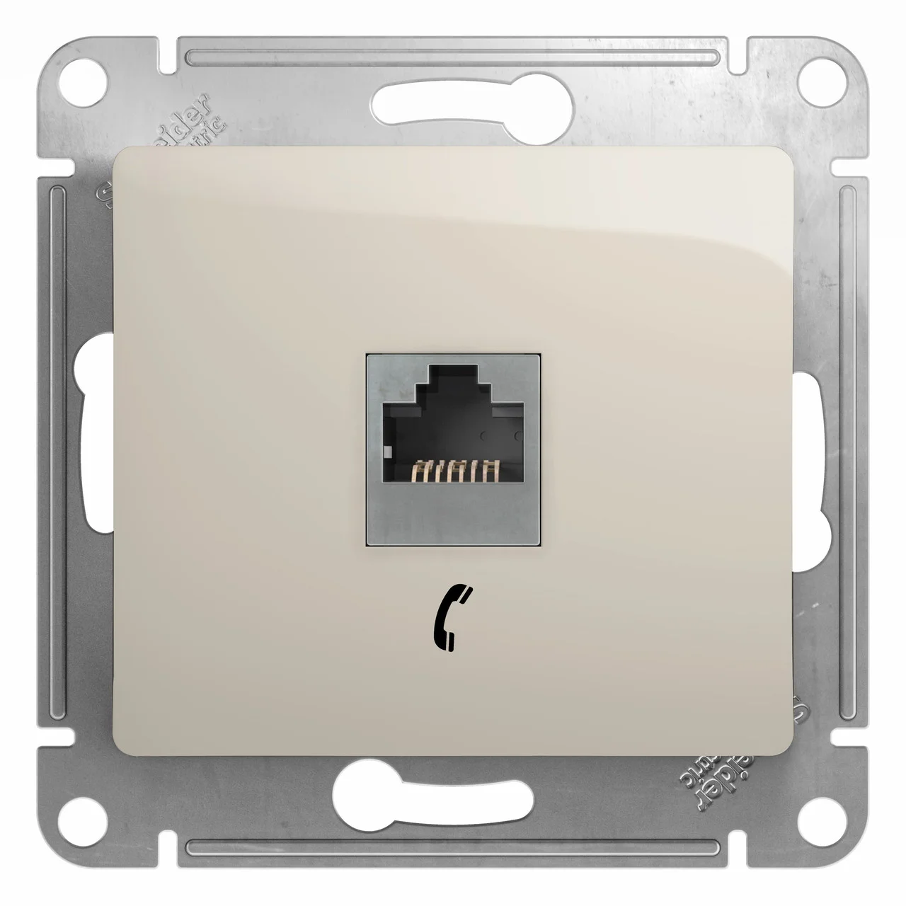 Розетка телефонная RJ11, ПЕРЛАМУТР Schneider Electric GLOSSA