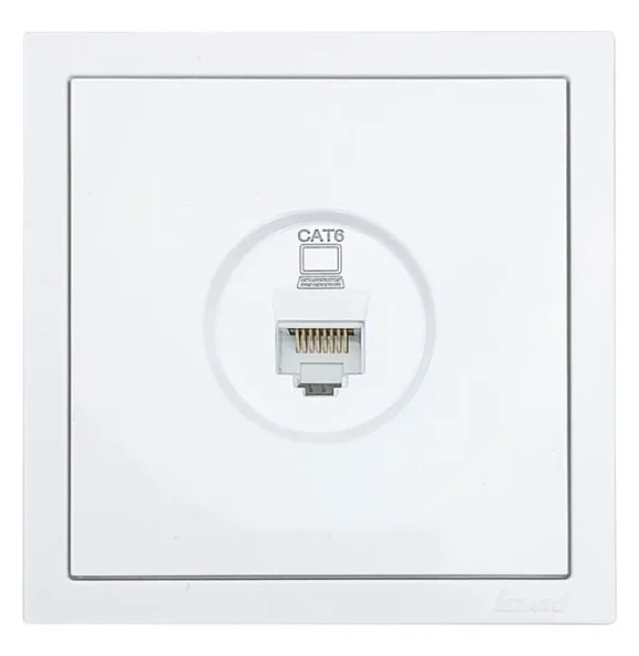 Розетка компьютерная Cat6 белая Lezard Zima (без рамки)