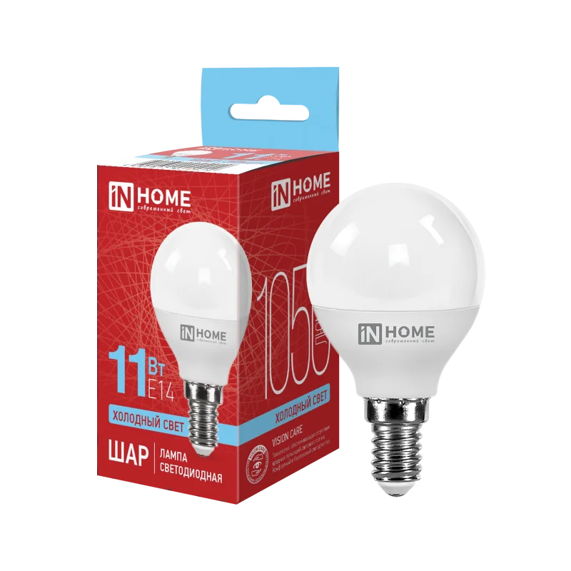 Лампа светодиодная LED-ШАР-VC 11Вт 230В Е14 6500К 1050Лм IN HOME