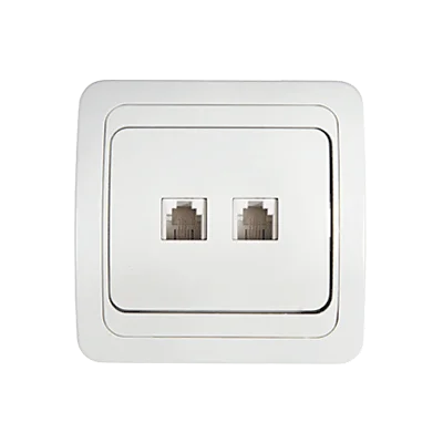 Розетка компьютерная двойная RJ-45 CLASSICO белая 2136 IN HOME
