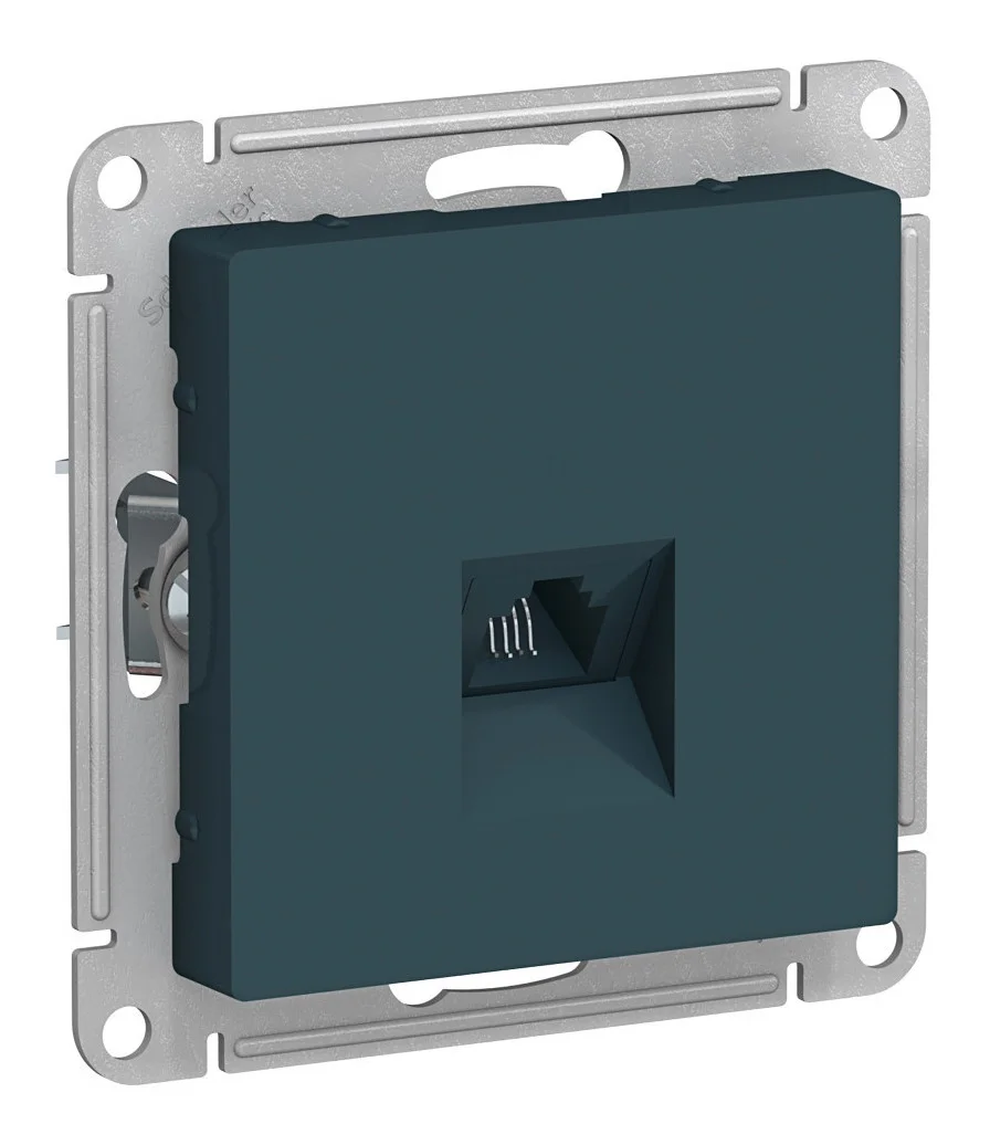 Розетка телефонная 1xRJ11 Systeme Electric ATLASDESIGN, изумруд