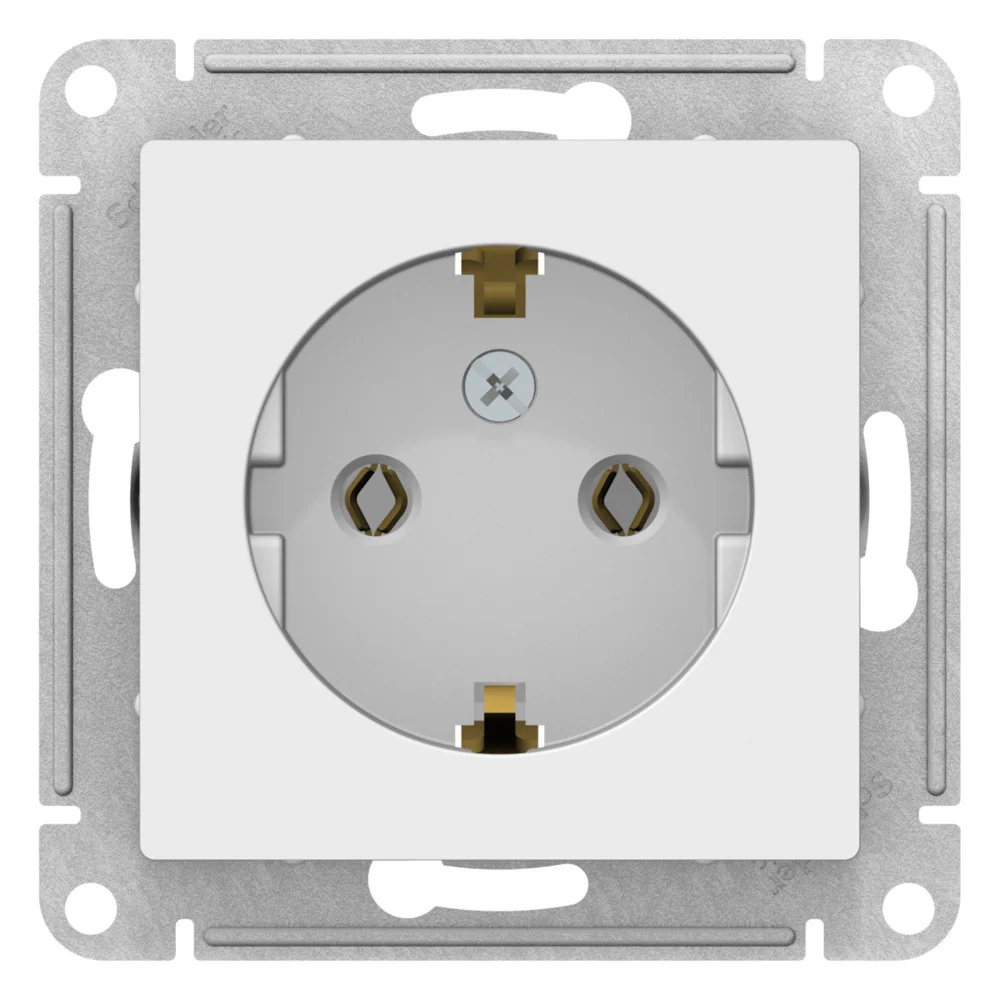РОЗЕТКА с заземлением, цвет Лотос (SCHNEIDER ELECTRIC ATLAS DESIGN)