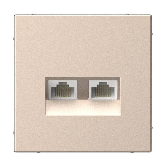 Systeme Electric ArtGallery Песочный Розетка двойная компьютерная RJ45+RJ45, кат. 5е, механизм