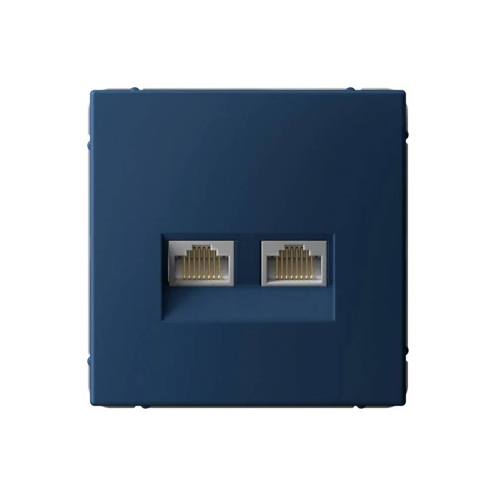 Розетка компьютерная 2xRJ45 Systeme Electric ARTGALLERY, скрытый монтаж, аквамарин