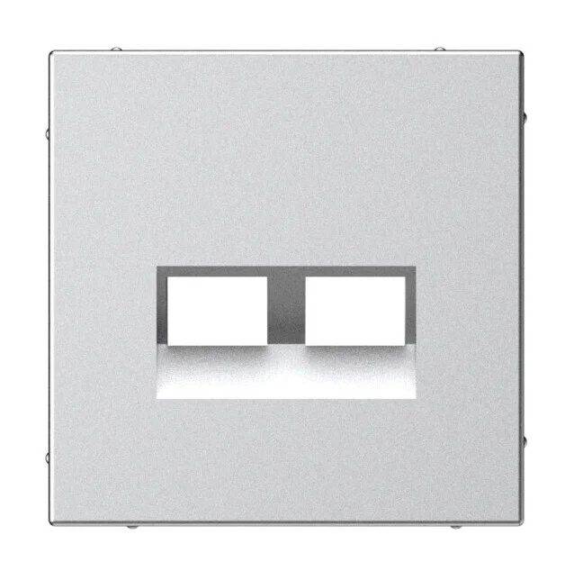 Накладка на розетку компьютерную двойная RJ45+RJ45 Systeme Electric ARTGALLERY, скрытый монтаж, алюминий