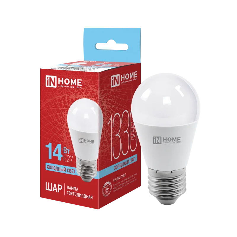 Лампа светодиодная LED-ШАР-VC 14Вт 230В E27 6500K 1330Лм IN HOME