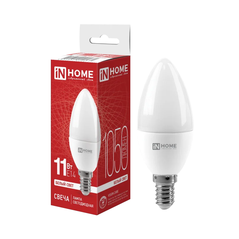 Лампа светодиодная LED-СВЕЧА-VC 11Вт 230В Е14 4000К 1050Лм IN HOME