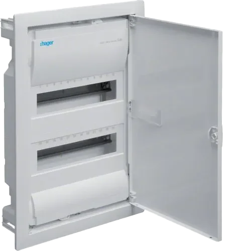 Щит встраиваемый VU24AT Hager Volta, 2 ряда, 24 (28) мод., металл. дверца, IP30, QuickConnect