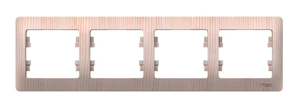 Рамка 4 поста Systeme Electric GLOSSA, сосна, GSL001504