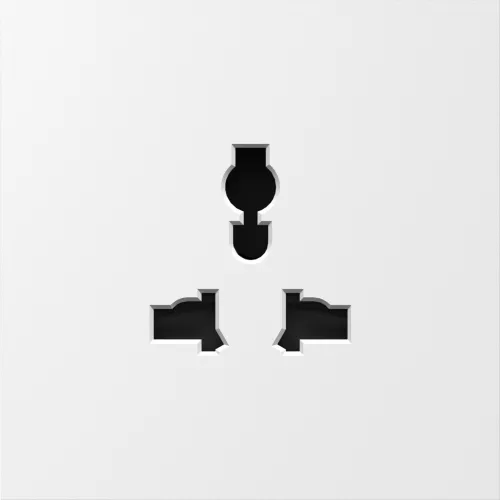 Накладка для  розетки мультистандарт,  со шторками 16A 250 В~,  матовый белый,  серия S08