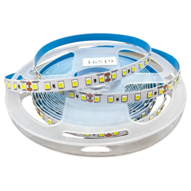 Лента светодиодная 24V-2835-120D, 9,6W/m, 950Lm, 6000K, IP20, клейкая лента 3M, (5 метров) (100 шт/кор)
