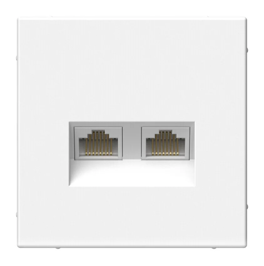 Розетка компьютерная двойная RJ45+RJ45 кат.6а Systeme Electric ARTGALLERY, скрытый монтаж, белый