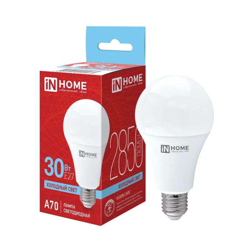 Лампа светодиодная LED-A70-VC 30Вт 230В Е27 6500К 2850Лм IN HOME