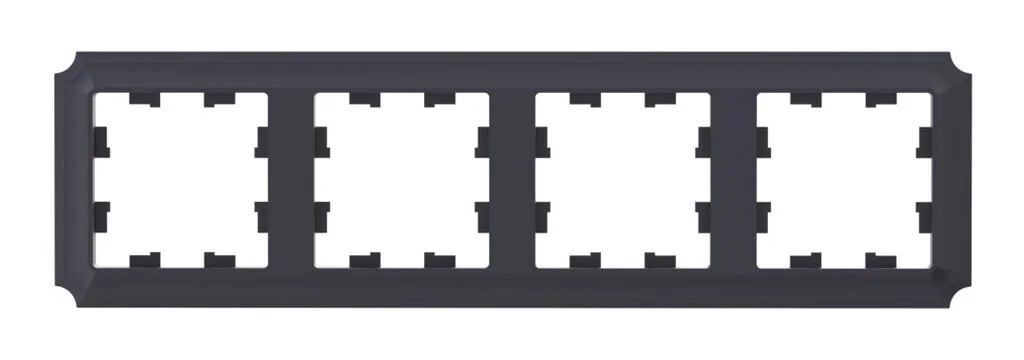 Рамка 4 поста Systeme Electric ATLASDESIGN ANTIQUE, карбон, ATN101004