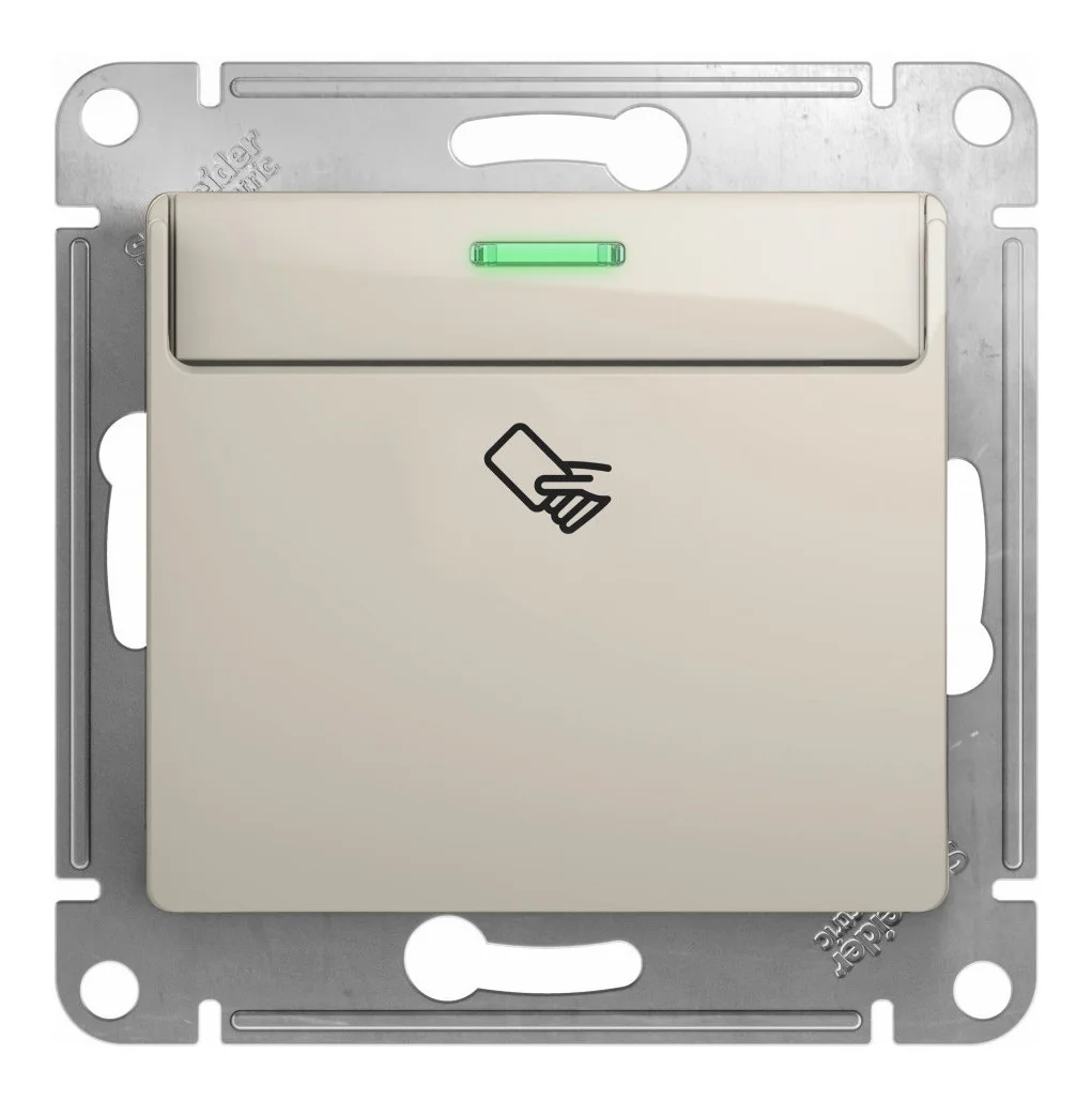 Карточный выключатель Systeme Electric GLOSSA, молочный