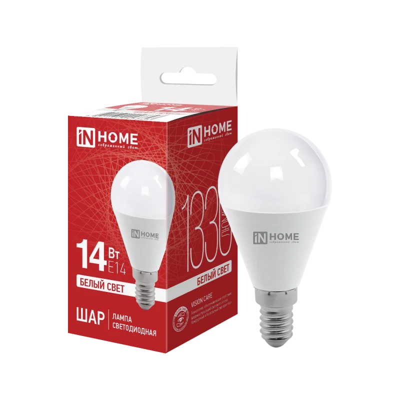 Лампа светодиодная LED-ШАР-VC 14Вт 230В E14 4000K 1330Лм IN HOME