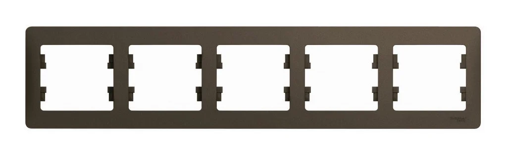 Рамка 5 постов Systeme Electric GLOSSA, горизонтальная, шоколад