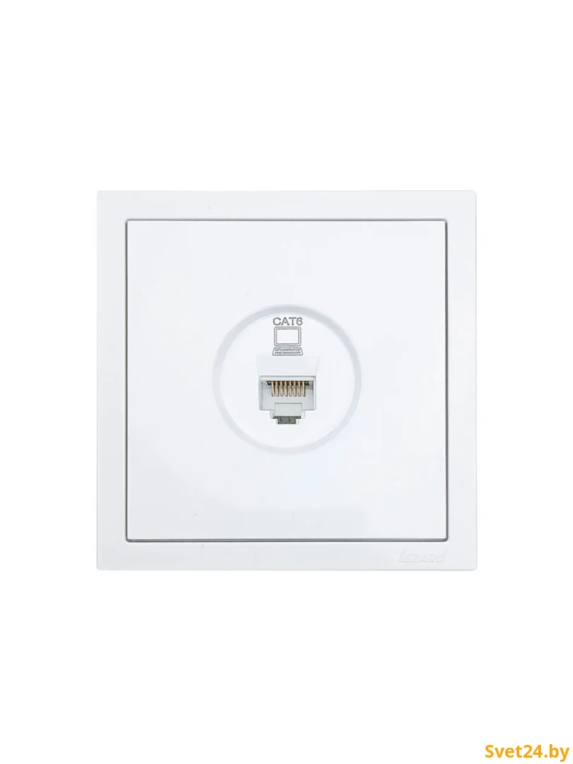 Розетка компьютерная Cat6 белая Lezard Zima (без рамки)
