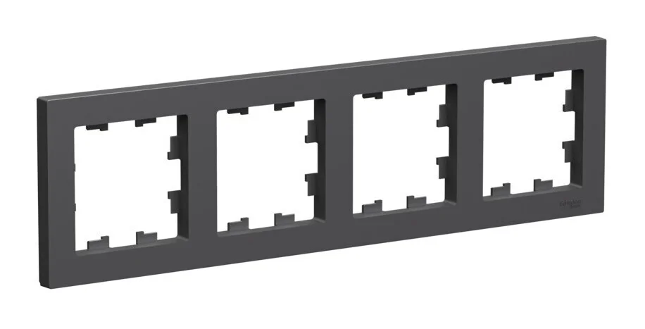 Рамка 4 поста Systeme Electric ATLASDESIGN, базальт, ATN001404