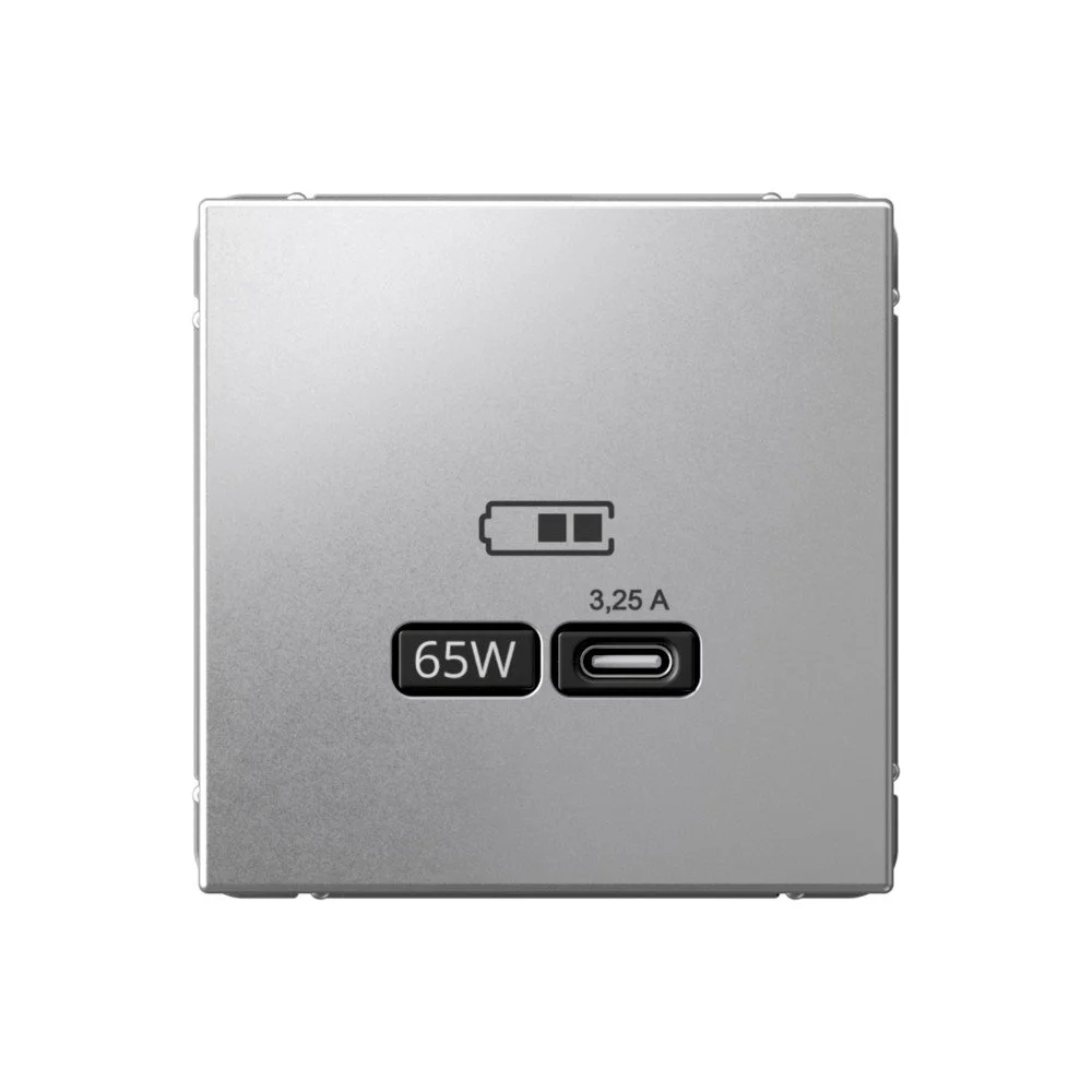 Розетка USB type C Systeme Electric ARTGALLERY, скрытый монтаж, алюминий