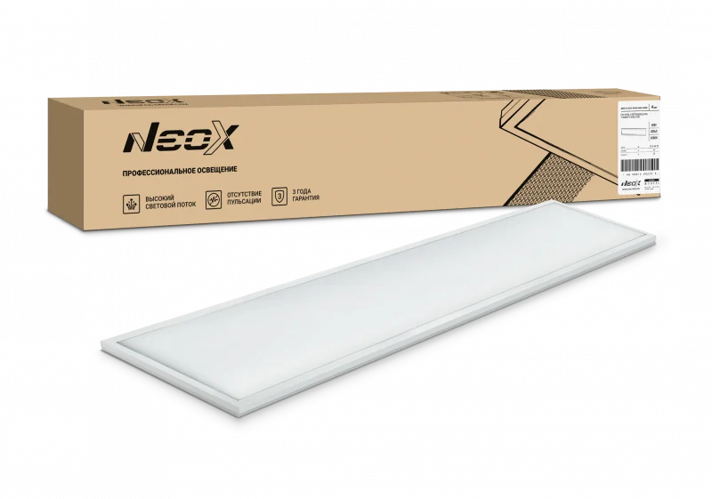 Панель светодиодная универсальная ДВО-01 4065-ОПАЛ 40Вт 6500К IP40 1195x180х30мм белая NEOX