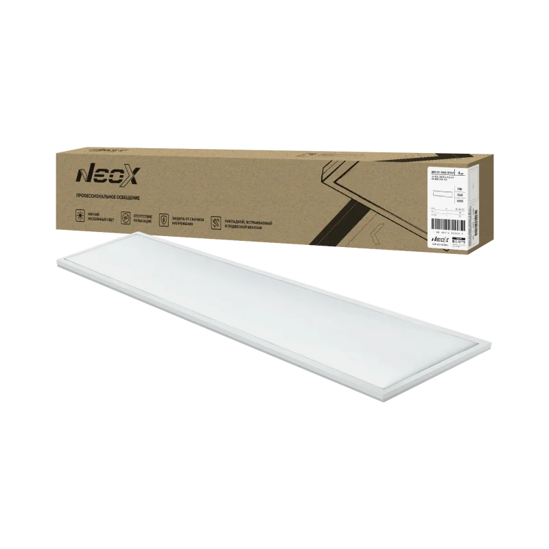 Панель светодиодная универсальная ДВО-01 5065-ОПАЛ 50Вт 6500К IP40 1195x180х30мм белая NEOX